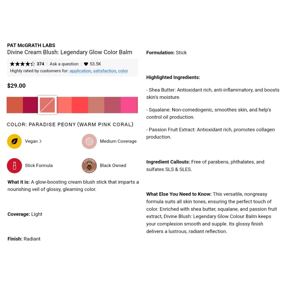 PAT MCGRATH LABS Divine Cream Blush: Legendary Glow Color Balm In Paradise Peony